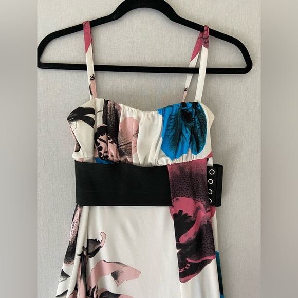 Miss Sixty floral belted maxi dress Sz  S - Picture 3 of 13